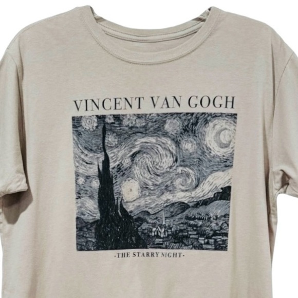 Vincent Van Gogh The Starry Night Graphic Short Sleeve Tee Juniors Mighty Fine - Picture 3 of 5